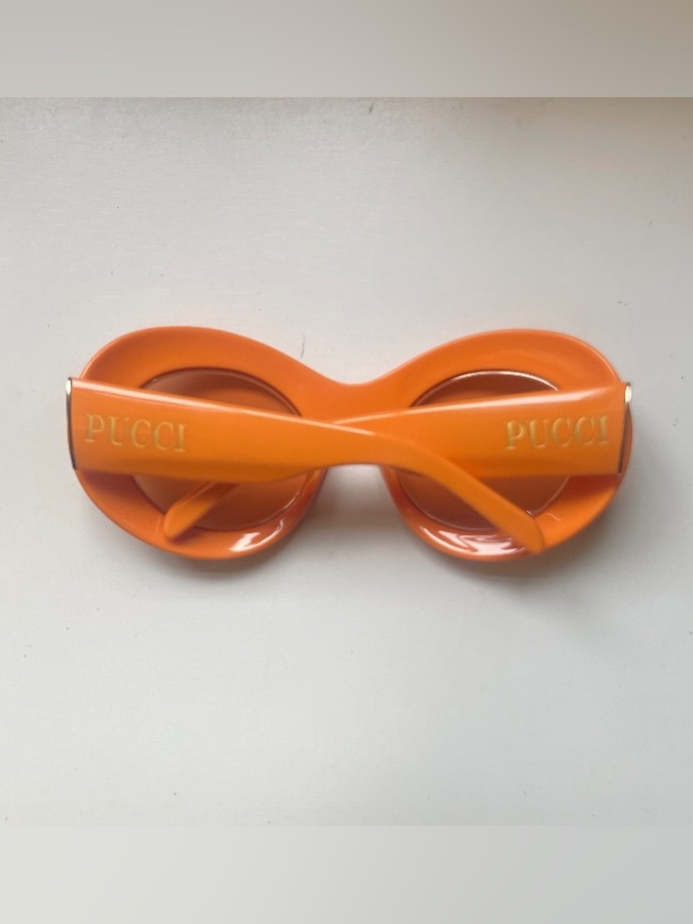 Emilio Pucci Bold Retro Round Sunglasses in Orange - Picture 2 of 8